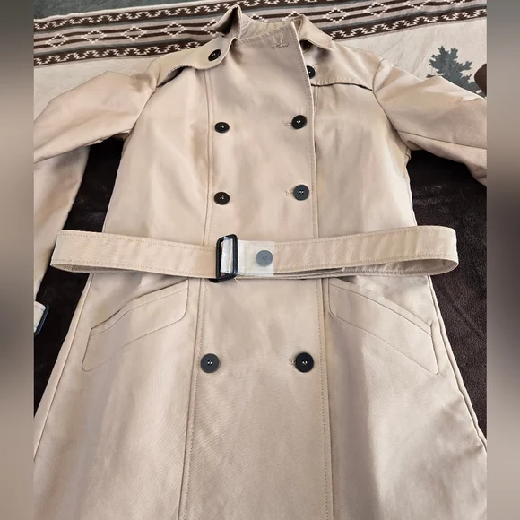 Zara Basic Outerwear Tan Double-Breasted Coat - Picture 8 of 11